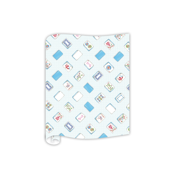 Handpainted Mahjong Tiles Table Runner