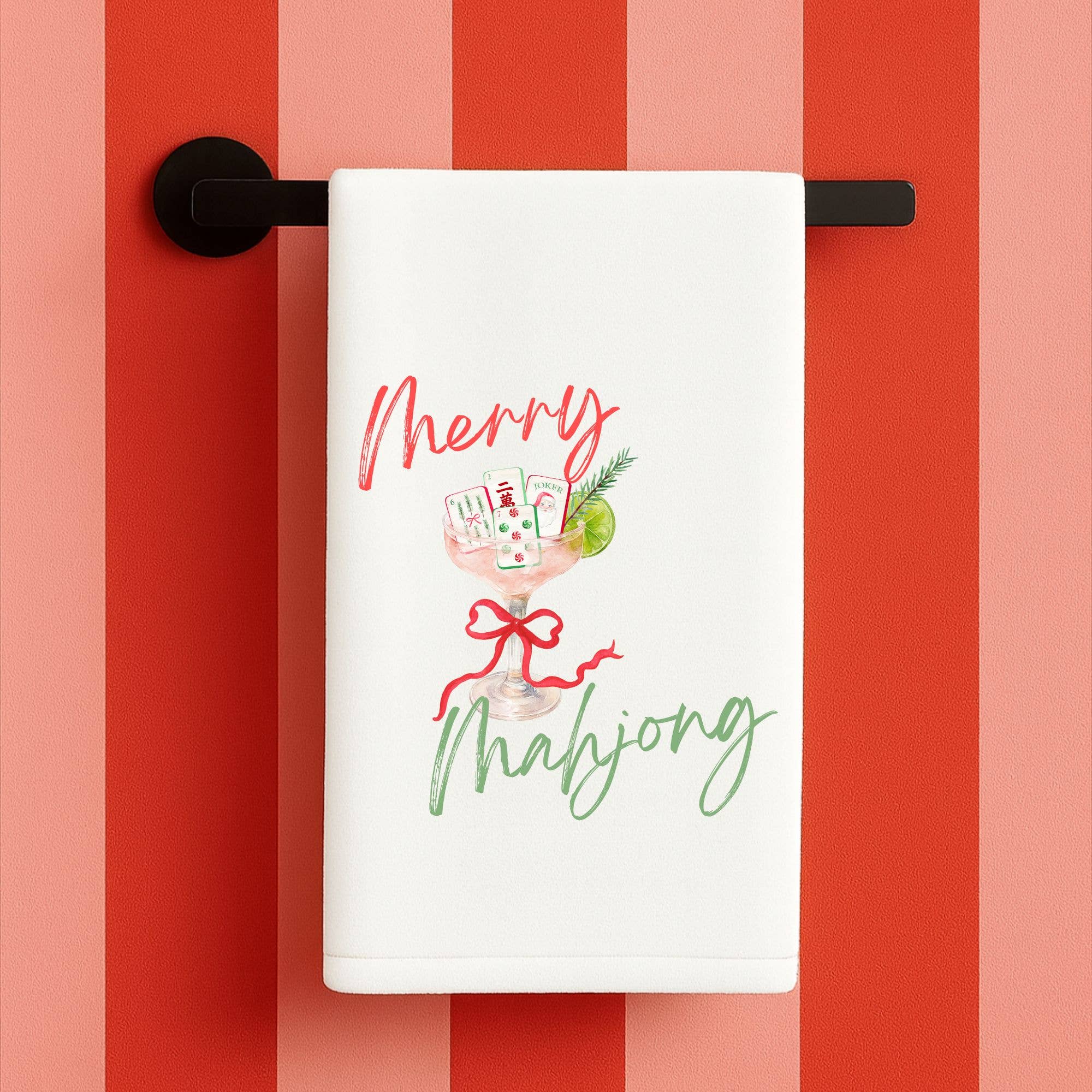 Mahjong Christmas gift towel holiday cute hostess gift