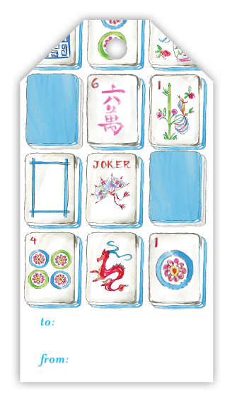 Handpainted Mahjong Tiles Assortment Gift Tag