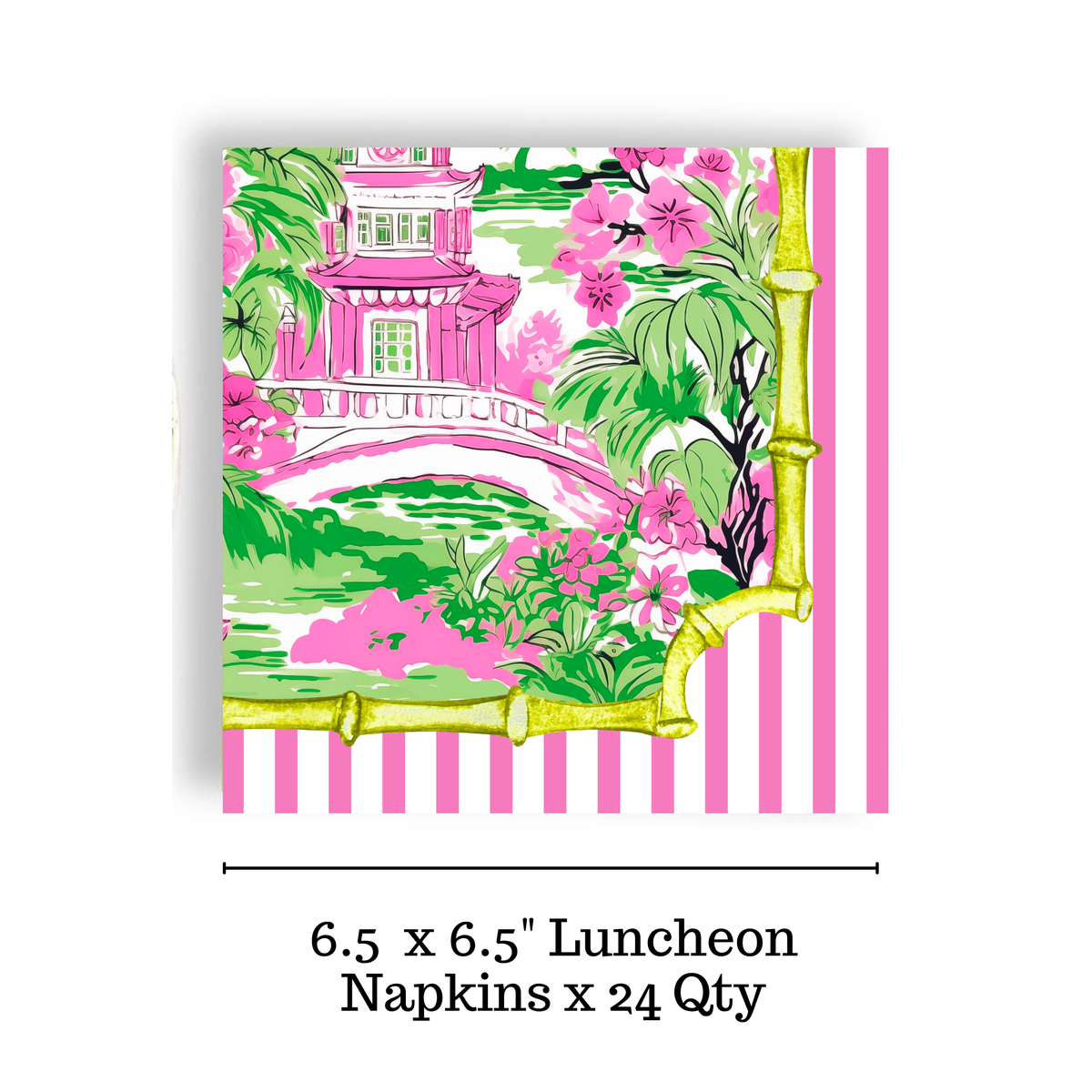 Chinoiserie Stripes Luncheon Napkins (24 ct)