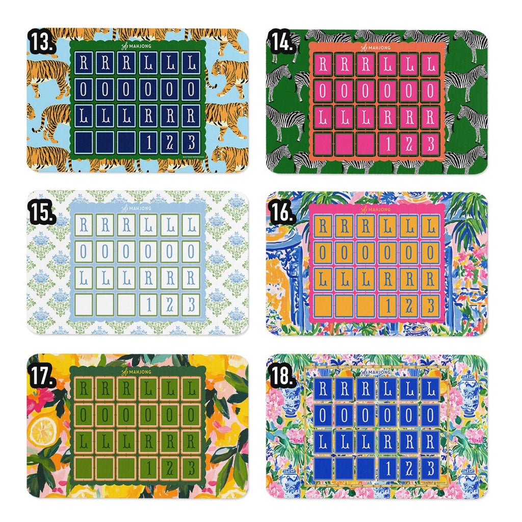 Mahjong Solo Practice Mats, Neoprene, Mix-n-Match Designs