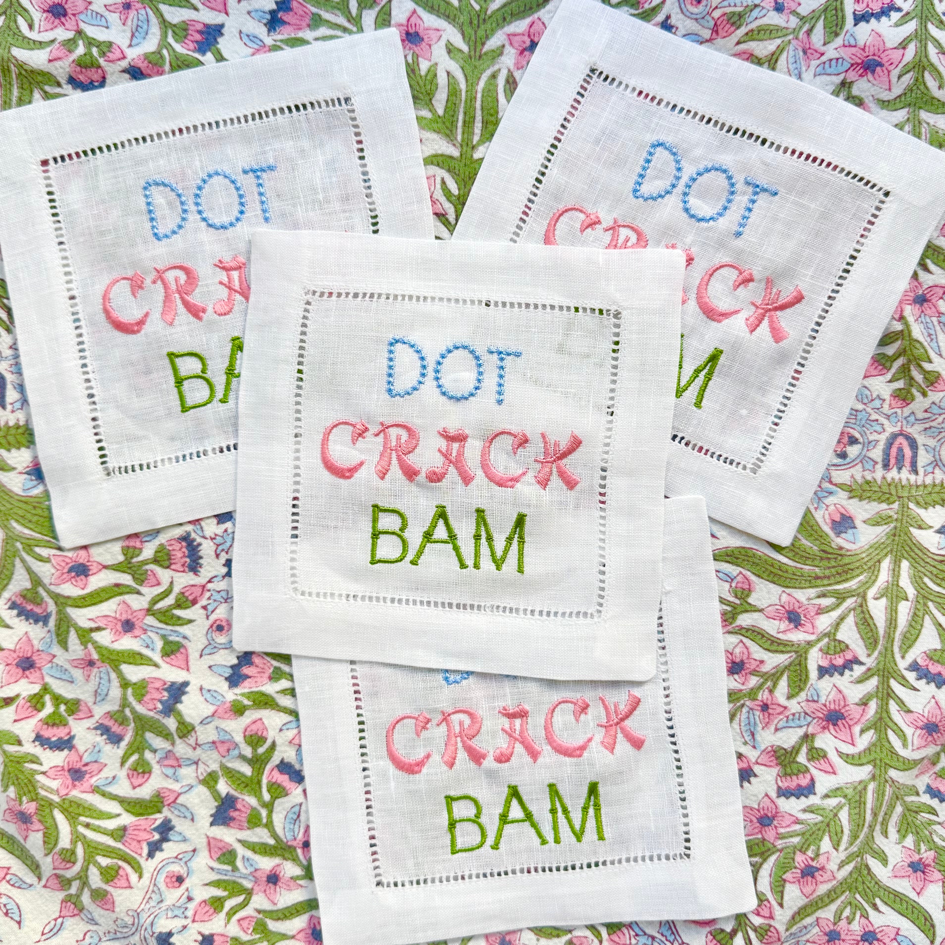 Dot Crack Bam Linen Cocktail Napkins