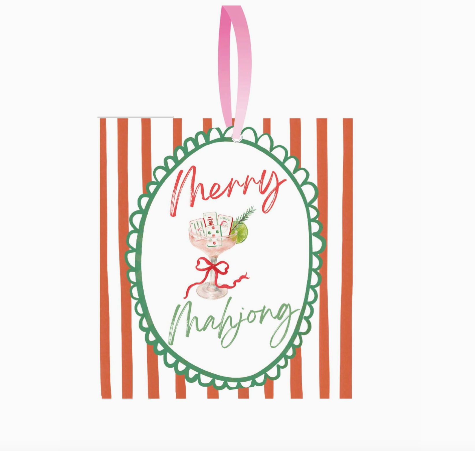 Mahjong Christmas Petite Ornament Acrylic Mahj gift, acrylic