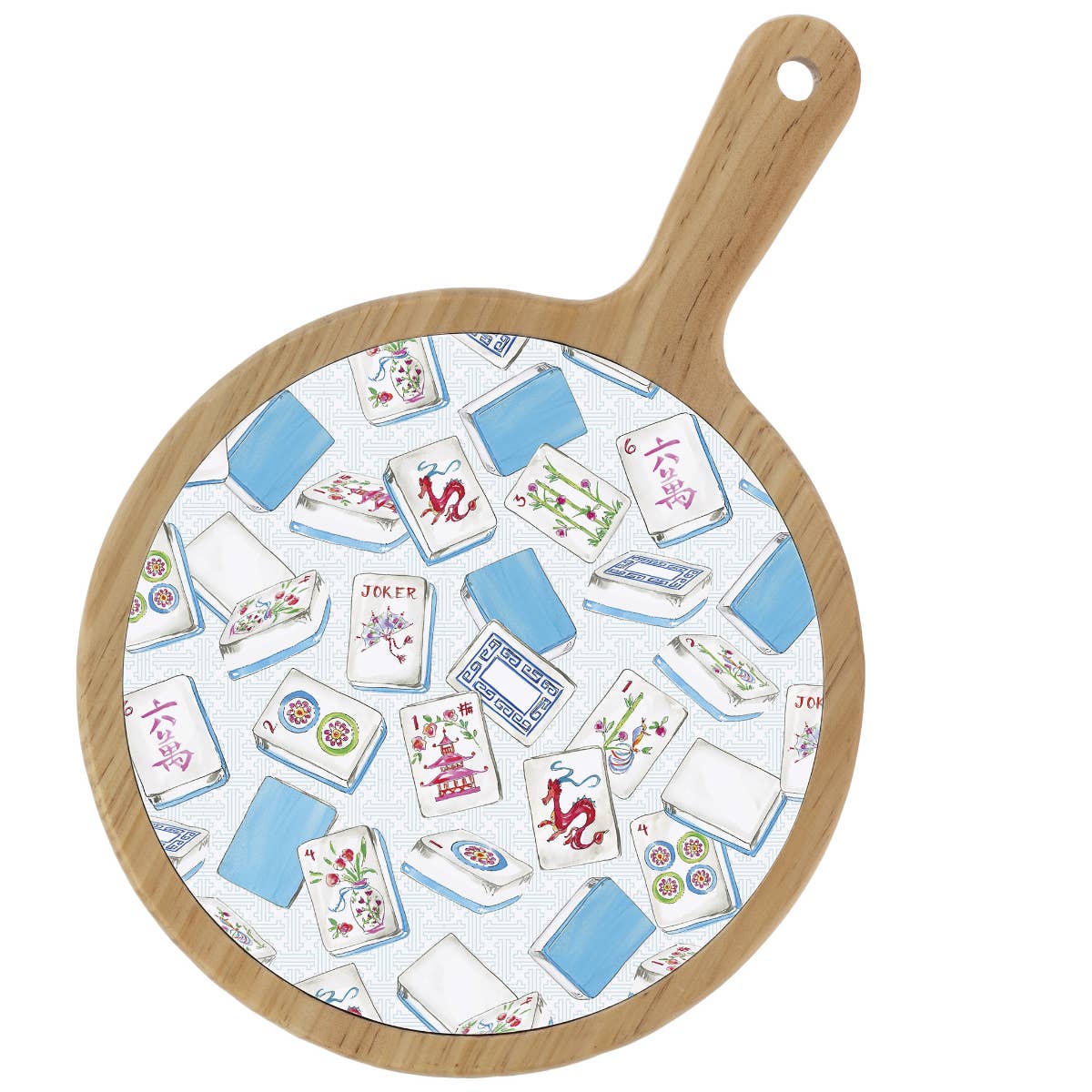 Mahjong Bamboo & Ceramic Cheese Board Rosanne Beck