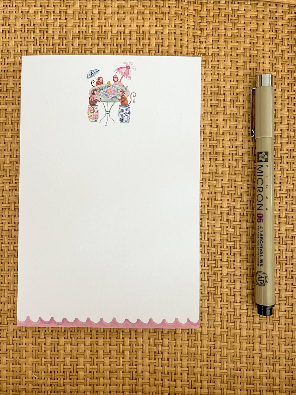 Mahjong Monkeys Watercolor Notepad | 4x6 inches