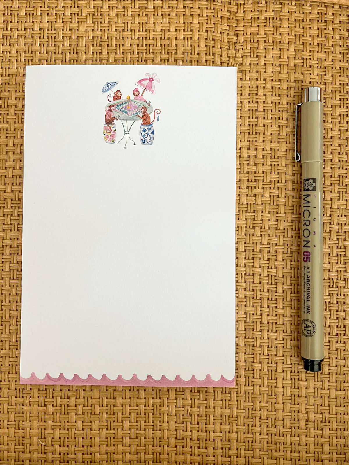 Mahjong Monkeys Watercolor Notepad | 4x6 inches