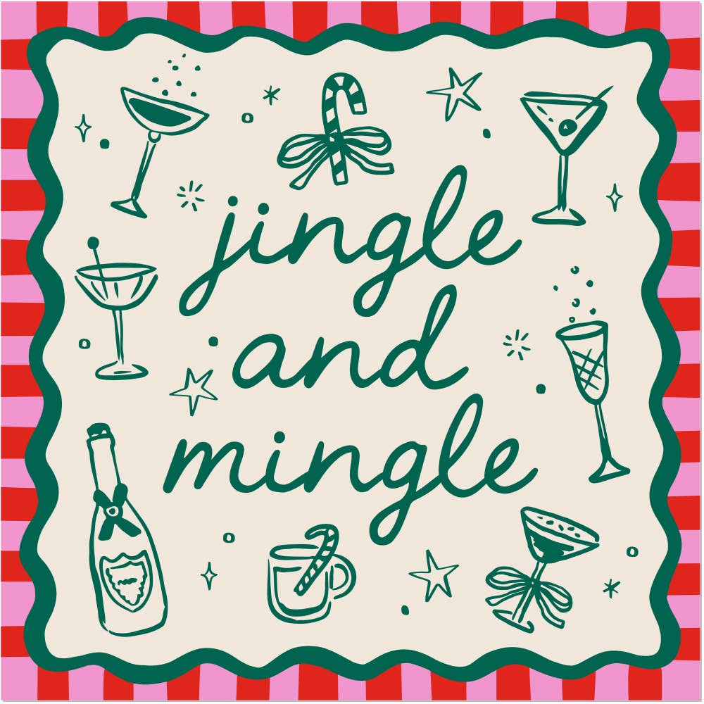 Holiday Cocktail Napkins | Jingle and Mingle